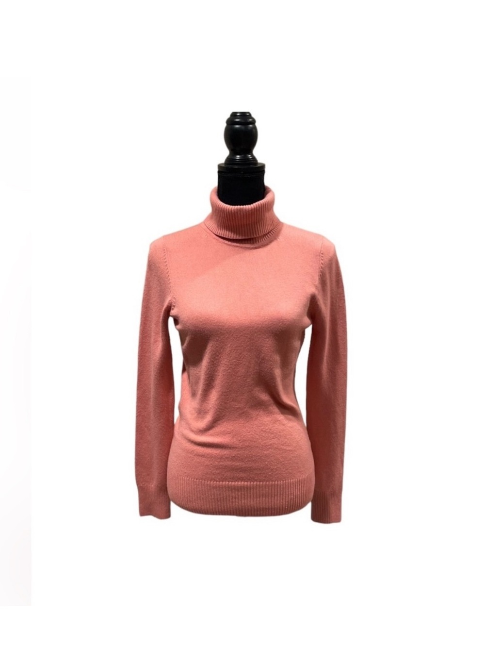 French Connection classic warm peach knit long sleeve turtleneck sweater medium